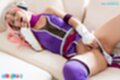 Nao takashima lying on couch hand between her legs